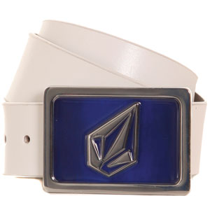 Shred Leather belt - Navy/White