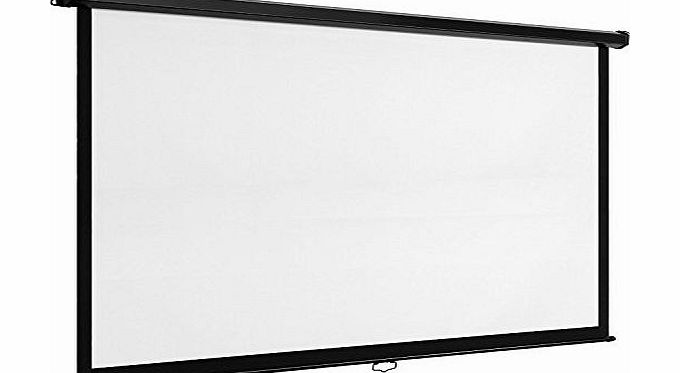 80`` VonHaus Self Locking Manual Projector Screen in White - Home Theatre/Cinema or Presentation Platform 1:1 Aspect Ratio Suitable for HDTV