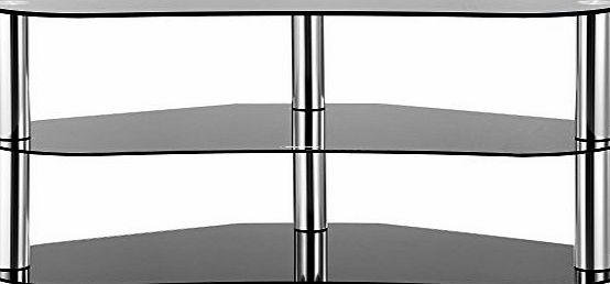 VonHaus Black Glass TV Stand for Sony Toshiba Panasonic Sharp LG Samsung LCD TV Plasma 26``- 42``
