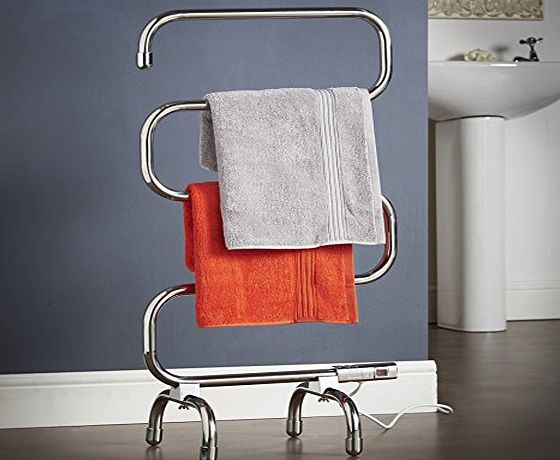 Chrome Finish Stainless Steel Electric Towel Rail / Heater / Radiator - Wall Mount Included