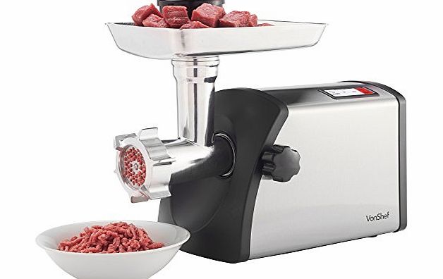 VonShef - Premium Heavy Duty Electric Meat Mincer Grinder, Sausage Maker 