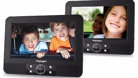 Voyager 7 inch Dual In Car Portable DVD Player with Easy Fit Mount