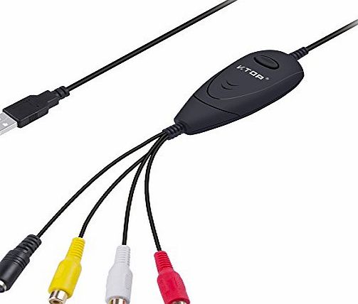 VTOP V.TOP USB2.0 Video Capture Card with Audio - VHS amp; Camcorder USB Video Grabber Capture Kit  DVD Maker from VHS,VCR,Camcorder for Windows 10 and latest Mac OS 10.12 Sierra (RCA Cable and SCART Adap