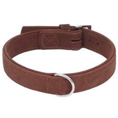 Wainwrightand#39;s Brown Super Premium Buffalo Leather Dog Collar 43-48cm (17-19in)