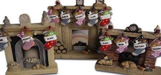Waiting For Santa Christmas Stocking Fireplace Display - Large