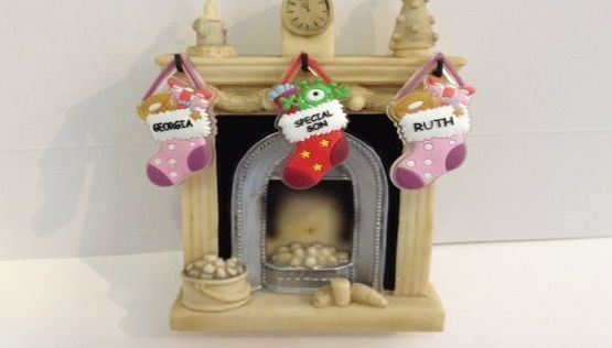 Waiting For Santa Christmas Stocking Fireplace Display - Small