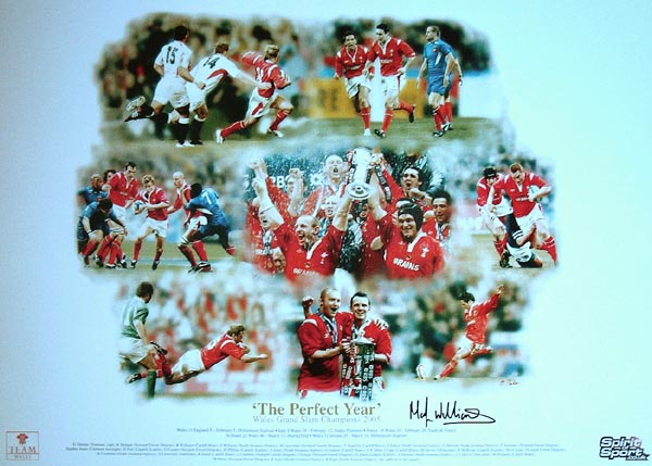 Wales Grand Slam print signed by Martyn Williams