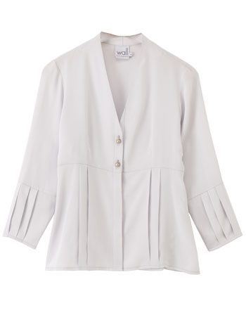 Silk pleat sleeve blouse