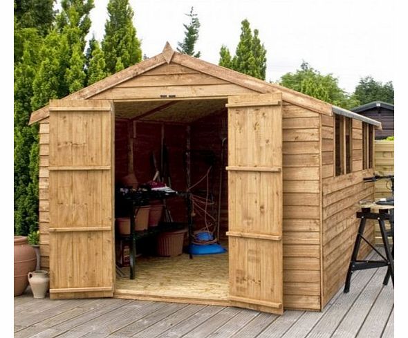 12ft x 8ft Overlap Apex Wooden Storage Shed - Brand New 12x8 Wood Sheds