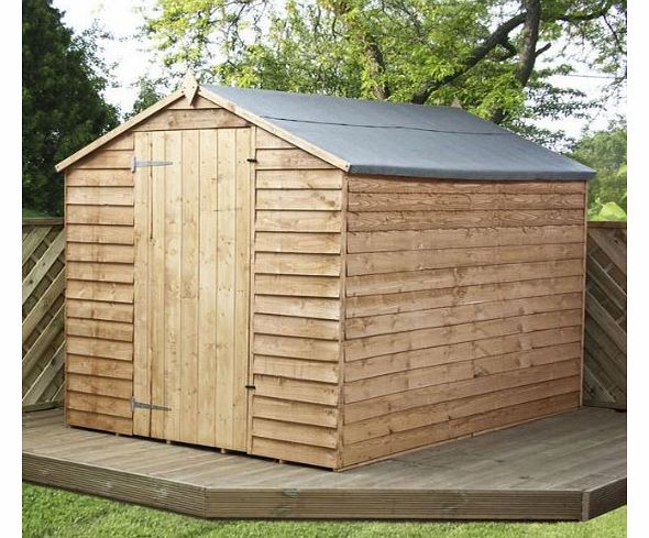 8ft x 6ft Overlap Apex Single Door Wooden Storage Shed - Brand New 8x6 Wood Sheds