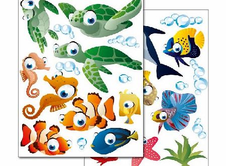 Wandkings.de Wandkings wall stickers ``Underwater Ocean World`` Sticker Set - more than 25 stickers on 2 A4 sheets
