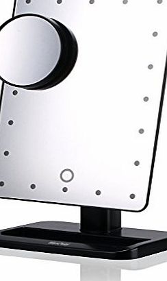 waneway  Next Generation Makeup Mirror with Lights, 20 Bright LEDs, 12`` Large Screen, Touch Dimmable with Memory Function, Removable 10 x Magnification Spot, 360 Degree Free Rotation, Lighted Illuminat