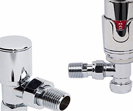 WarmeHaus Designer Angled Towel Rail 15mm Thermostatic Radiator Valve Pack