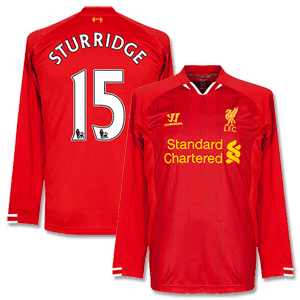 Warrior Liverpool Home L/S Shirt 2013 2014   Sturridge 15