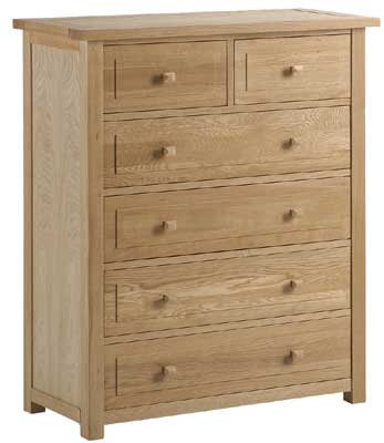 OAK CHEST OF DRAWERS 2 OVER 4