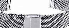 22mm Unisex Mesh Steel Watch Band Strap Bracelet Safety Buckle Silver Hot