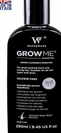Watermans Grow Me Best Hair Growth Shampoo Sulfate Fee for Men and Women with Biotin, Caffeine, Argan Oil (New To Amazon) Luxury Shampoo