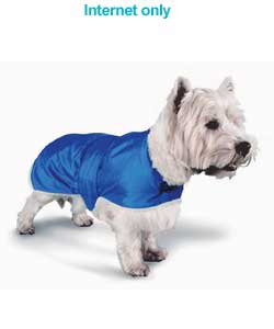 Dog Coat Fleece Lined - Blue 10in