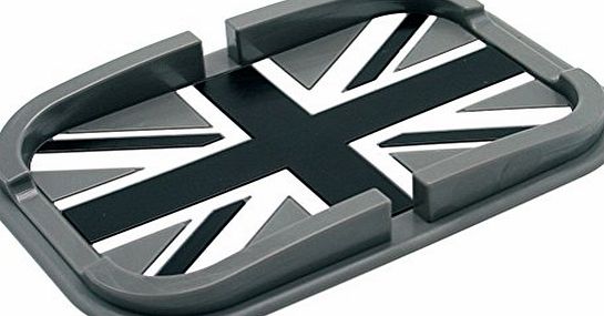 Waterwood Car Dashboard Sticky Pad Anti-Slip Non-Slip Mat with Holder and Groove, Grey British Flag Pattern, for GPS,PDA ,Cellphone and So on
