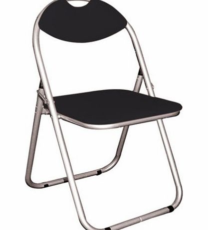 PERCH - Metal Framed Folding Padded Chair - Silver / Black