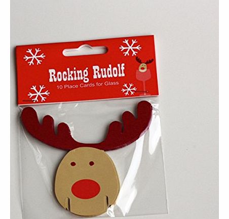 Wdl Rocking Rudolf Rudolph - Christmas Xmas Party Reindeer Glass Decoration - 10 Pack