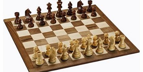 English Chess Set - Solid Wood Board 45.72 cm (Made in USA)