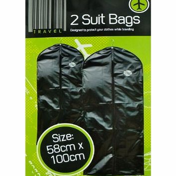 We Search You Save New - Pack of 2 x Suit Bags - Garment Protector Carrier - Zipped - Heavy Duty - Woven Synthetic Fibre - Useful to Protect Garments when Travelling