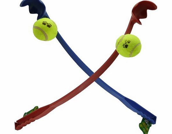 NEW DOG BALL LAUNCHER / THROWER -RUBBER TENNIS BALL - LIGHT WEIGHT - DURABLE - EASILY BALL THROW FOR LONG DISTANCE - LONG HANDLE - GREAT FUN FOR DOG AND PET - IDEAL FOR CAMPING, RUNNING, WALKING, FUN,
