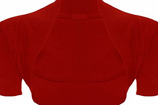 WearAll New Ladies Shrug Bolero Womens Plus Size Cardigan Red 20/22