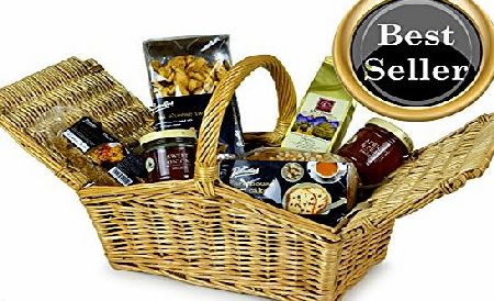 Web Hampers HAMPER TREAT - Twin flap traditional handwoven willow hamper packed with treats. Food hampers by Web Hampers.