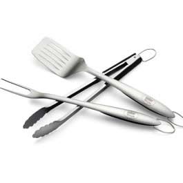 3 Piece Stainless Steel Barbeque Tool Set