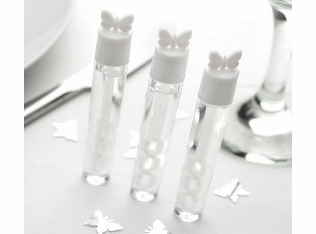 Wedding Bubbles 48 White Butterfly Tube Wedding Bubbles Favours Decoration Table Accessories