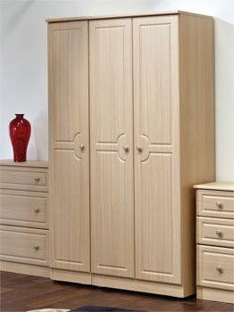 Amelie 3 Door Wardrobe in Light Oak