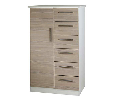 Welcome Furniture Cino Childs 1 Door 6 Drawer Wardrobe in Coffee