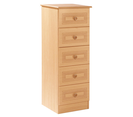 Welcome Furniture Eske Narrow 5 Drawer Chest in Beech