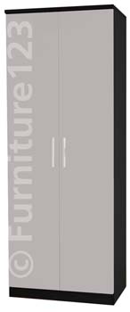 Welcome Furniture Hatherley 2 Door Wardrobe in Black and Steel