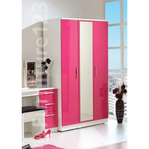 Welcome Furniture Hatherley High Gloss 3 Door Mirrored Wardrobe in