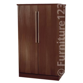 Welcome Furniture Loxley 2 Door Low Wardrobe in Walnut