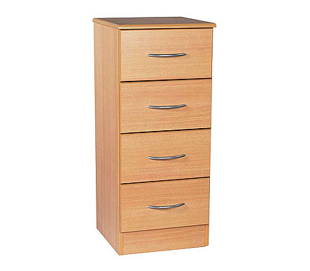 Welcome Furniture Stratford Narrow 4 Drawer Chest in Beech