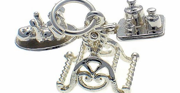 Welded Bliss Sterling 925 Silver Moving Baby Scales Charm WBC1430