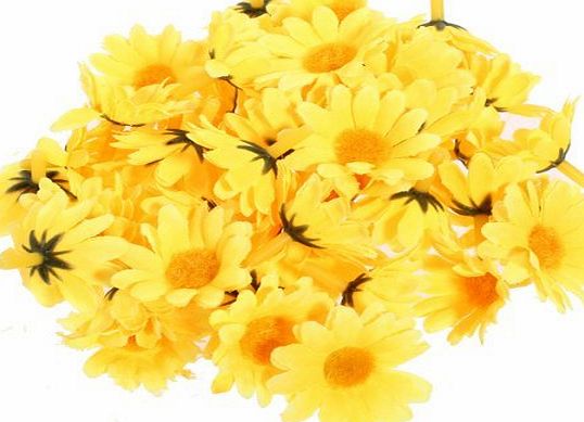 Well-Goal 50 Pieces Sunflower Artificial Silk Flower Heads Craft Wedding Party Home Decor