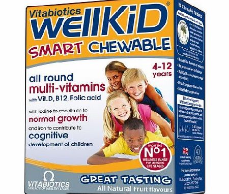 Wellkid Vitabiotics Well Kid Smart Mulivitamins All Natural Flavours 30 Chewable Tablets