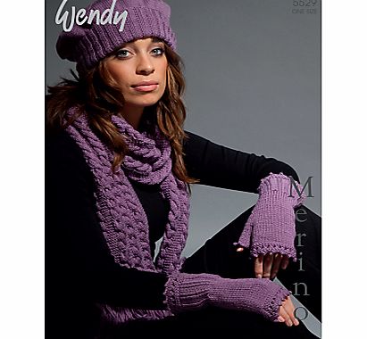 Wendy Merino DK Accessories Knitting Pattern, 5529
