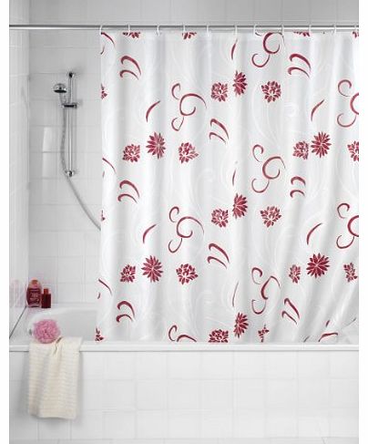 19502100 180 x 200 cm Shower Curtain Flower Plastic Film, Red
