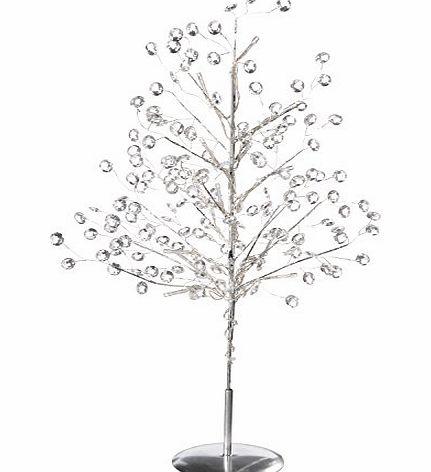 WeRChristmas 2 ft/ 60 cm Beaded Tree with 15-LED Lights Christmas Decoration, Warm White