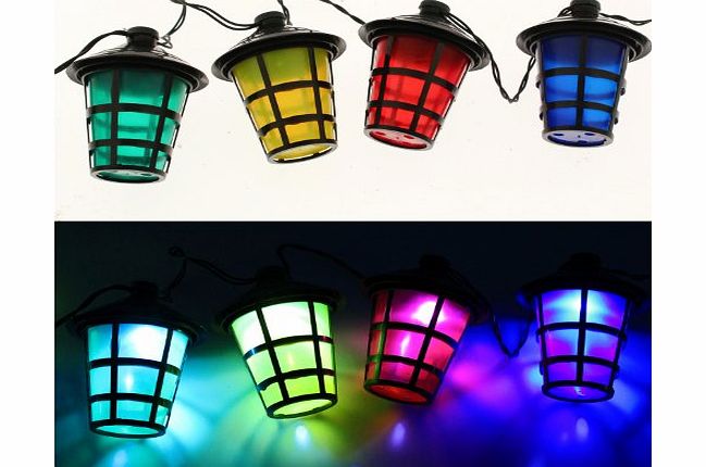 40 Multi Coloured Christmas / Party / Barbecue Lights with Lantern Style Shade (suitable for Indoor / Outdoor) - 11m Cable