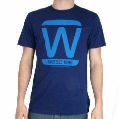 Mens Wesc Wurger T-shirt Blue Depths