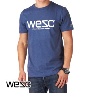 T-Shirts - Wesc Logo T-Shirt - Indigo Melange