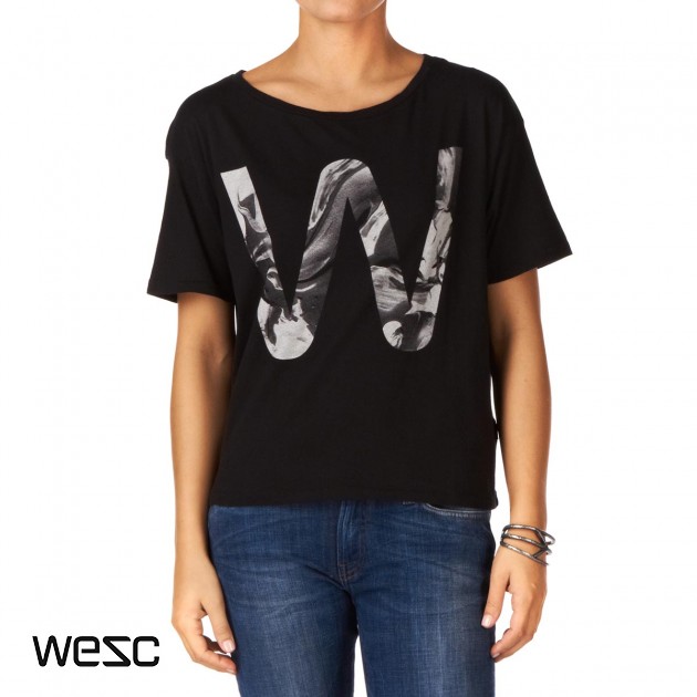 Womens Wesc Acrylic T-Shirt - Black