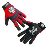 Coast Choppers red pay up sucker riding gloves
